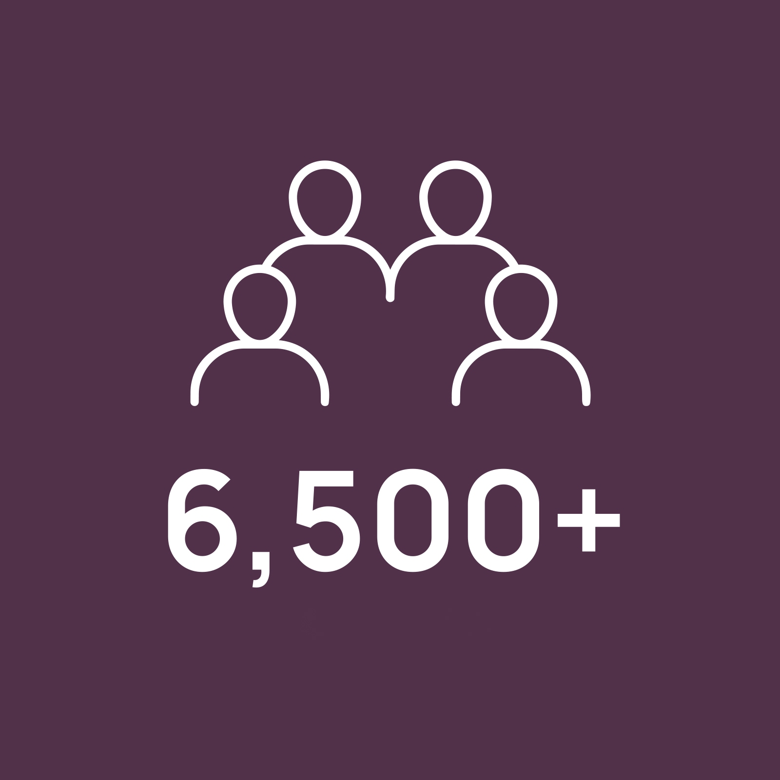 White text on purple background saying "6,500+".