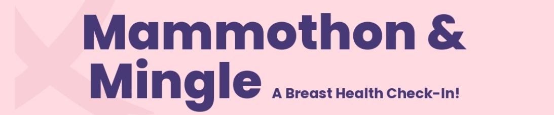 Pink background with purple text reading: Mammothon & Mingle