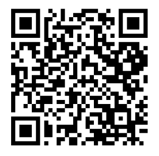 Ein schwarz-weißer QR-Code, bestehend aus quadratischen Mustern auf weißem Hintergrund.