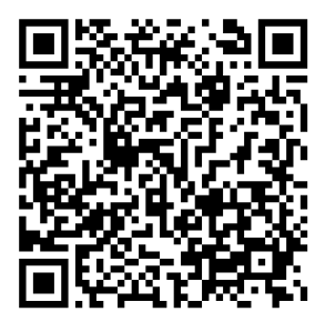 یک کد QR سیاه و سفید در یک پس زمینه سفید.