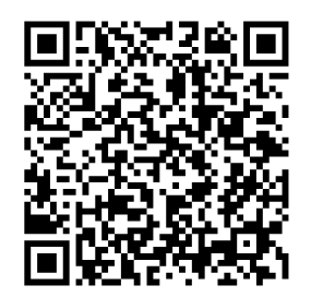 رمز QR أبيض وأسود معروض على خلفية بيضاء عادية.