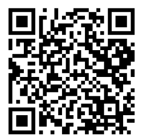 رمز QR أبيض وأسود يتكون من أنماط مربعة على خلفية بيضاء.