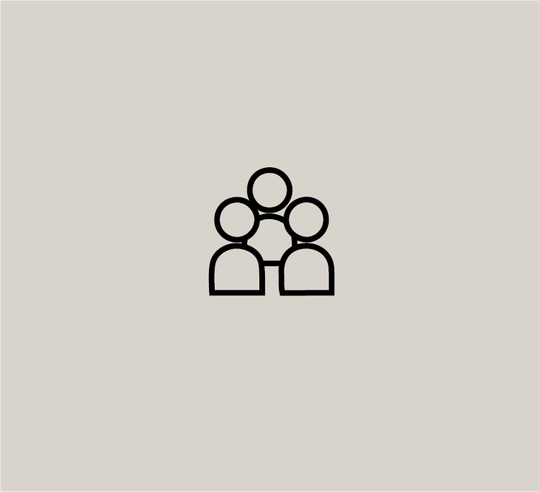 Icon of a group of people on a beige background